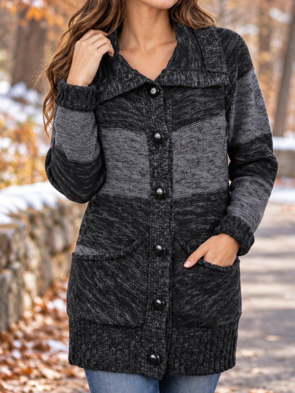 Banana Republic 100% Merino Wool Striped Cardigan Button Front Sweater Medium